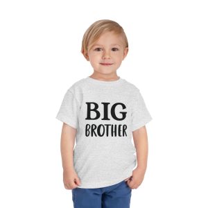 Toddler Tee Big Brother v1 Athletic Heather On Person
