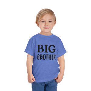 Toddler Tee Big Brother v1 Heather Columbia Blue On Person