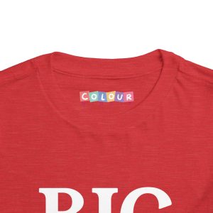 Toddler Tee Big Brother v1 Heather Red Front Collar Closeup