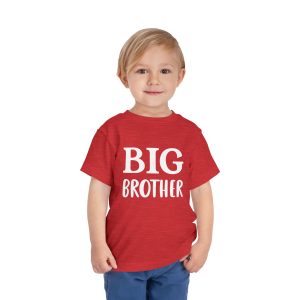 Toddler Tee Big Brother v1 Heather Red On Person