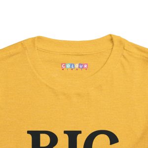 Toddler Tee Big Brother v1 Heather Yellow Gold Front Collar Closeup