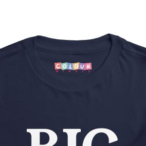 Toddler Tee Big Brother v1 Navy Front Collar Closeup