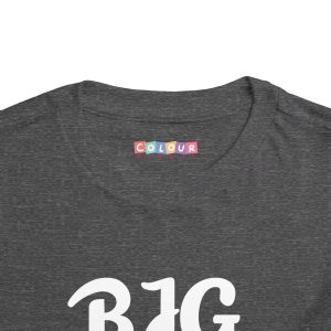 Toddler Tee Big Brother v2 Dark Heather Grey Front Collar Closeup