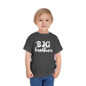Toddler Tee Big Brother v2 Dark Heather Grey On Person