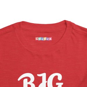 Toddler Tee Big Brother v2 Heather Red Front Collar Closeup