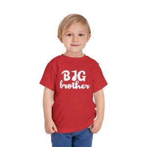 Toddler Tee Big Brother v2 Heather Red On Person