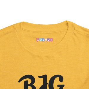 Toddler Tee Big Brother v2 Heather Yellow Gold Front Collar Closeup