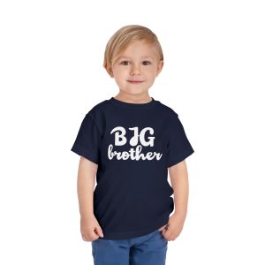 Toddler Tee Big Brother v2 Navy On Person