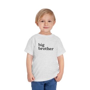 Toddler Tee Big Brother v3 Athletic Heather On Person