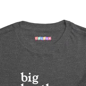 Toddler Tee Big Brother v3 Dark Heather Grey Front Collar Closeup