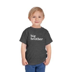 Toddler Tee Big Brother v3 Dark Heather Grey On Person