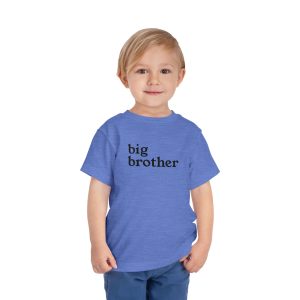 Toddler Tee Big Brother v3 Heather Columbia Blue On Person