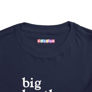 Toddler Tee Big Brother v3 Navy Front Collar Closeup