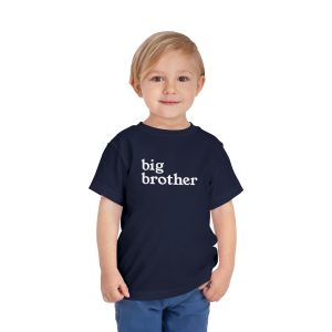 Toddler Tee Big Brother v3 Navy On Person