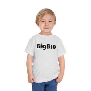 Toddler Tee Big Brother v4 Athletic Heather On Person