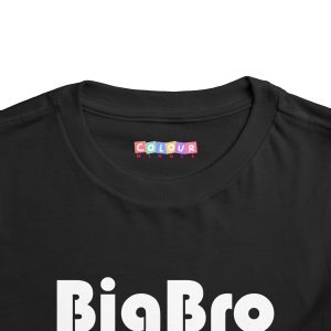 Toddler Tee Big Brother v4 Black Front Collar Closeup