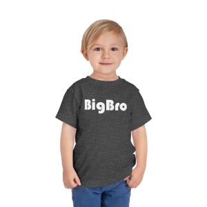 Toddler Tee Big Brother v4 Dark Heather Grey On Person