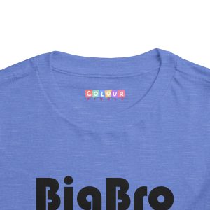 Toddler Tee Big Brother v4 Heather Columbia Blue Front Collar Closeup