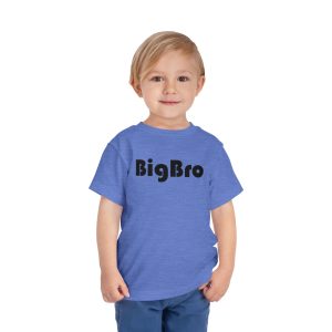 Toddler Tee Big Brother v4 Heather Columbia Blue On Person