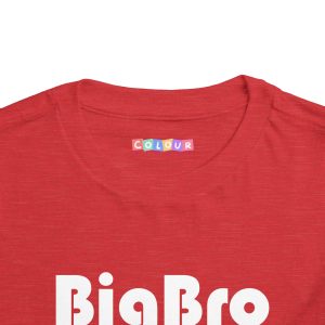 Toddler Tee Big Brother v4 Heather Red Front Collar Closeup