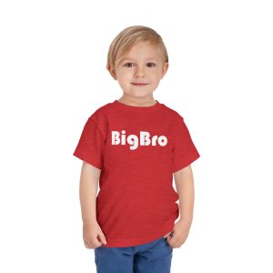 Toddler Tee Big Brother v4 Heather Red On Person