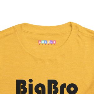 Toddler Tee Big Brother v4 Heather Yellow Gold Front Collar Closeup