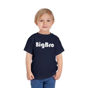 Toddler Tee Big Brother v4 Navy On Person
