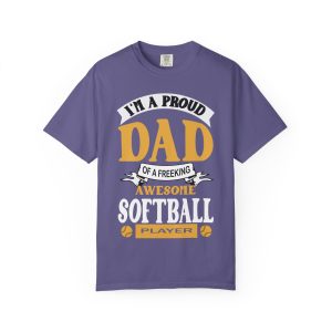ColourMingle Proud Dad Softball Tee Grape Front