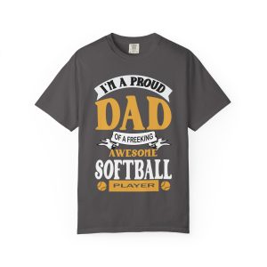 ColourMingle Proud Dad Softball Tee Graphite Front