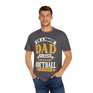 ColourMingle Proud Dad Softball Tee Graphite Person 1