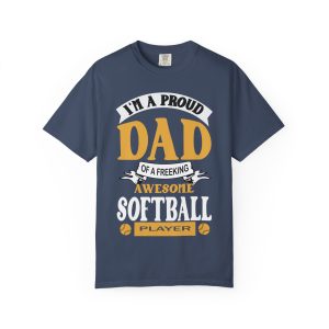 ColourMingle Proud Dad Softball Tee Midnight Front