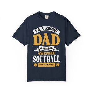 ColourMingle Proud Dad Softball Tee Navy Front