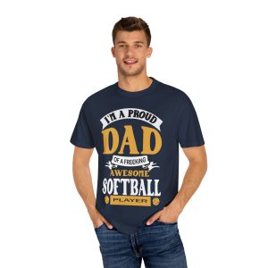 ColourMingle Proud Dad Softball Tee Navy Person 1