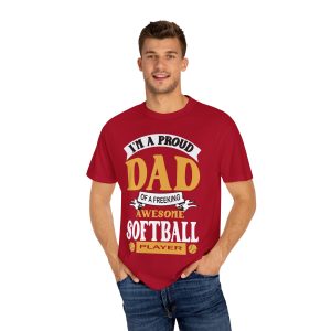 ColourMingle Proud Dad Softball Tee Red Person 1