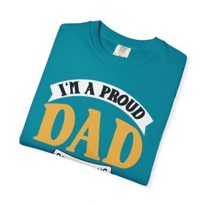 ColourMingle Proud Dad Softball Tee Topaz Blue Folded