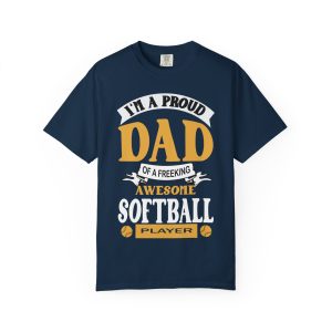 ColourMingle Proud Dad Softball Tee True Navy Front