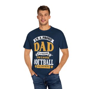 ColourMingle Proud Dad Softball Tee True Navy Person 1