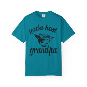 Colourmingle Yoda Best Grandpa T-Shirt Topaz Blue Front
