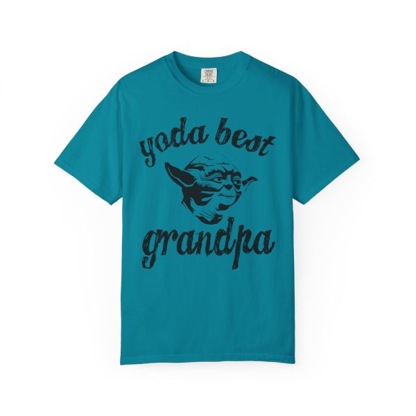 Colourmingle Yoda Best Grandpa T-Shirt Topaz Blue Front