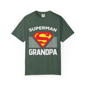 Superman Grandpa T-Shirt Blue Spruce Front