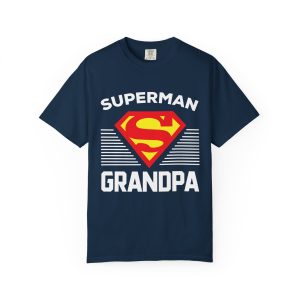 Superman Grandpa T-Shirt True Navy Front