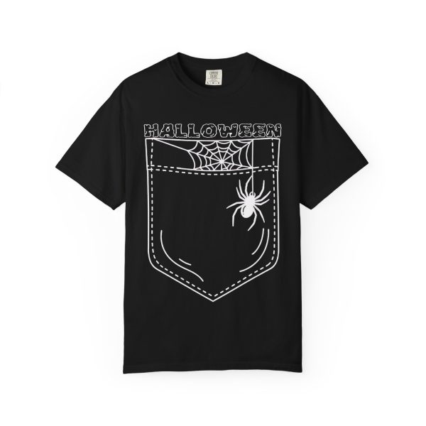 Spider Web Shirt For Halloween | Halloween Pocket Spider Tee