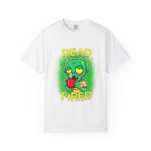 Dead Tired zombie coffee Halloween T-shirt funny graphic tee