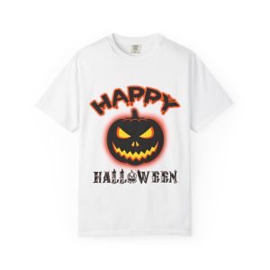 Happy Halloween Pumpkin T-Shirt – Classic Spooky Graphic Tee