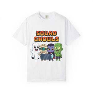 Squad Ghouls Halloween T-shirt with ghost mummy vampire zombie graphic