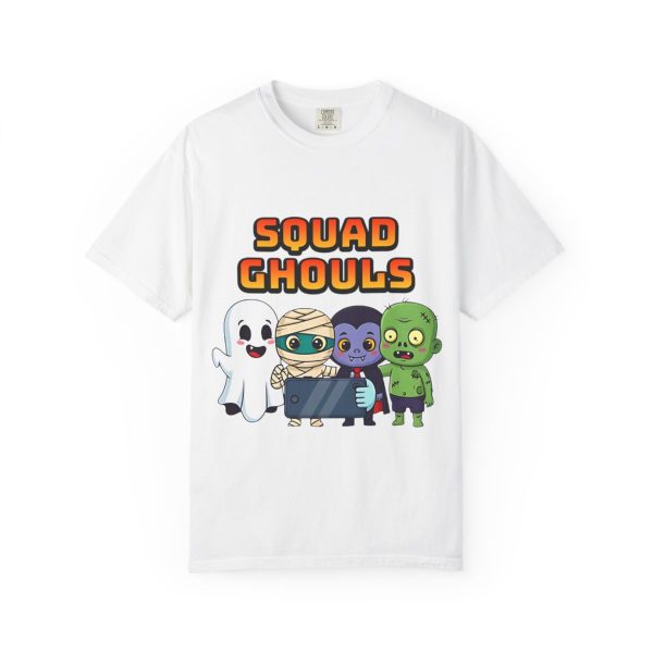 Squad Ghouls Halloween T-shirt with ghost mummy vampire zombie graphic