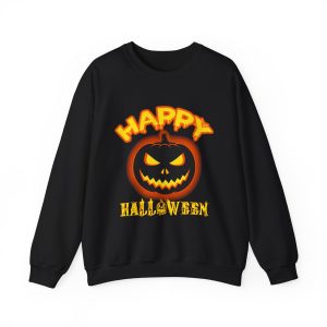 Happy Halloween Sweatshirt with Pumpkin Design – Unisex Cozy Crewneck from ColourMingle