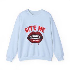 Bite Me sweatshirt vampire lips design black crewneck