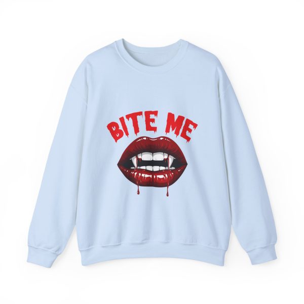 Bite Me sweatshirt vampire lips design black crewneck