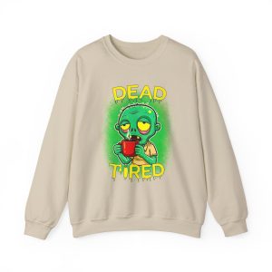 Dead Tired sweatshirt funny zombie coffee Halloween crewneck